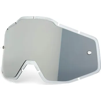 Motocyklové brýle 100percent náhradní plexi pro brýle 100% Injected Racecraft/Accuri/Strata stříbrné chrom, Anti-fog