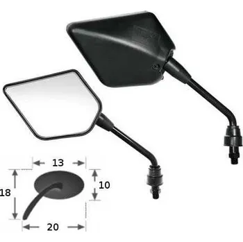 Zrcátko pro motocykl Lampa Univerzální zrcátka VINK černá na motorku, 2x pravý závit M10x1,25, homologovaná