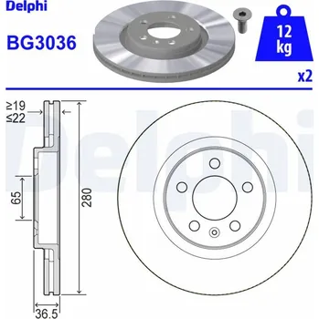 Brzdový kotouč Brzdový kotouč DELPHI BG3036