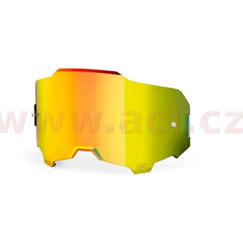 Motocyklové brýle 100percent náhradní plexi pro brýle 100% ARMEGA zlaté chrom, Anti-fog