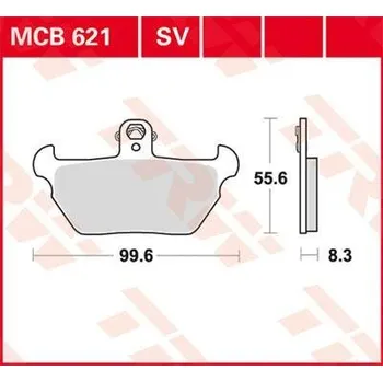 Brzdový komplet TRW MCB621 organické brzdové destičky na motorku
