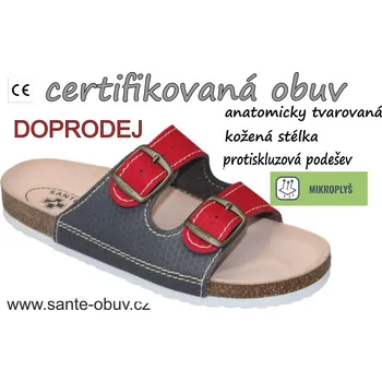 Dámská zdravotní obuv SANTÉ D/21T/911/910/BP zdravotní pantofel červeno-šedá, červeno-šedé - 35