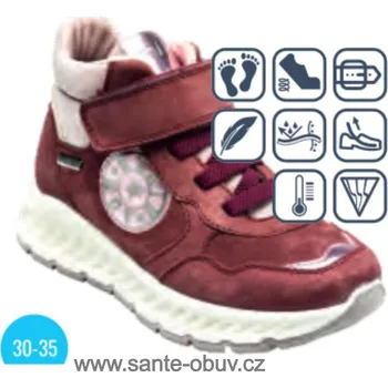 Dámská zdravotní obuv SANTÉ IC/282118 BORDO vych. obuv vel.30-35, bordo - 35