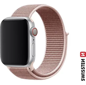 Řemínek na hodinky Řemínek SWISSTEN Nylon pro Apple Watch 49mm / 46mm / 45mm / 44mm / 42mm - nylonový - růžový