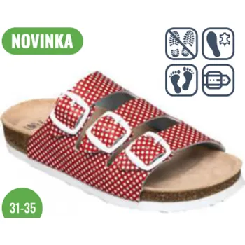 Dámská zdravotní obuv SANTÉ N/403/T30/BP červená zdravotní pantofle vel.31-35, --- - 34