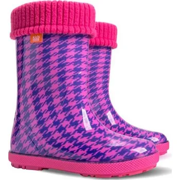 Dívčí holínky DEMAR dětské holínky Hawai LUX 0049 HF pepita vel.28-35, HF pepita růžová - 30-31