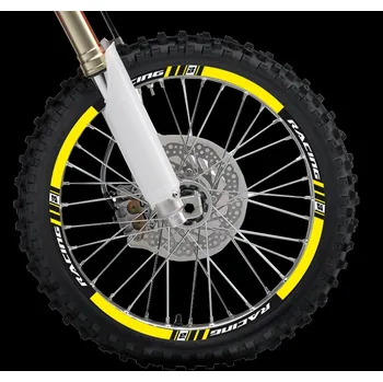 Auto-moto BLACKBIRD sada ochranných nálepek na ráfky barva žlutá, (RACING)