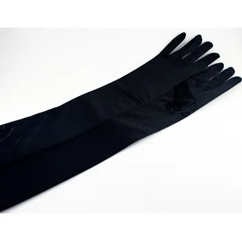 Rukavice Dámské společenské rukavičky - černá - délka 43 cm