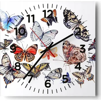 Hodiny Kuchyňské nástěnné hodiny 30x30 Pro děti Skleněné hodiny do obýváku Moderní Tiché