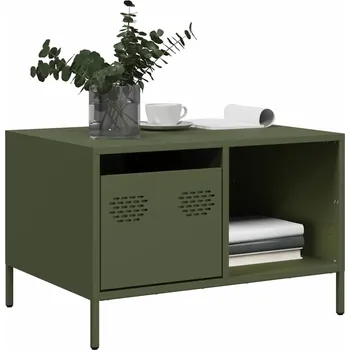 Obývací pokoj vidaXL Konferenční stolek olivově 68,5x50x43,5 cm ocel [851282] Barva: Zelená