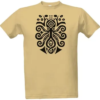 Tričko s potiskem Chobotnice tribal vládce moří černá pánské