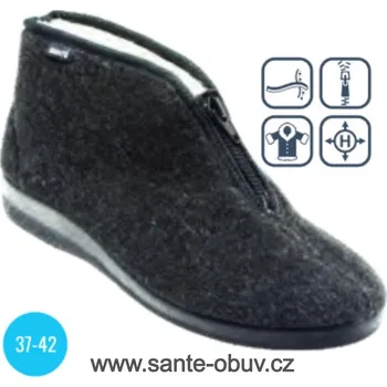 Dámská zdravotní obuv SANTÉ MJ/803 ČERNÁ domácí obuv HALLUX, černá - 38