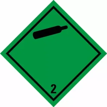 Značení ADR NÁLEPKA SAMOLEPÍCÍ - TŘÍDA 2.2 NEHOŘLAVÉ, NETOXICKÉ PLYNY Č. 2 - ČERNÁ LAHEV