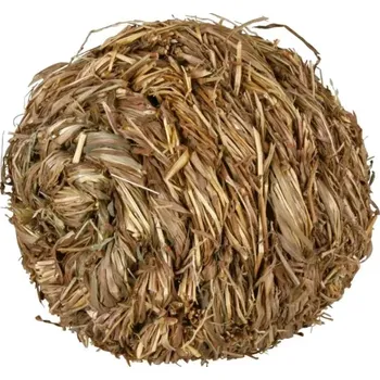 Hračka pro kočku Míček s rolničkou z trávy 10cm