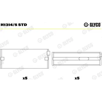 Kliková hřídel Hlavní ložiska klikového hřídele GLYCO H1314/5 STD