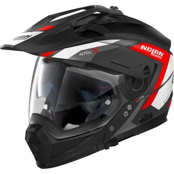 Motodoplněk Moto helma Nolan N70-2 X Grandes Alpes N-Com Flat Black 20, 3XL
