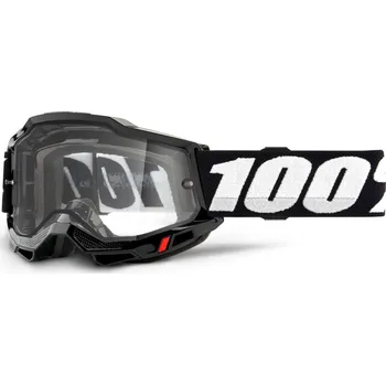 Motocyklové brýle 100percent 100% MX brýle ACCURI 2 Enduro Moto brýle černé, čiré Dual plexi