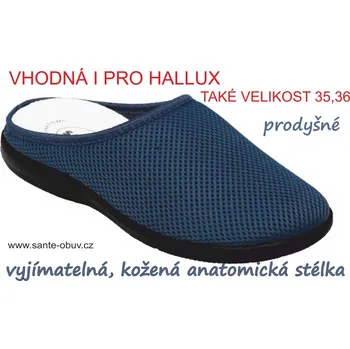 Dámská zdravotní obuv SANTÉ PO/6034 BLUE domácí obuv vel.37-42, A modrá - 42