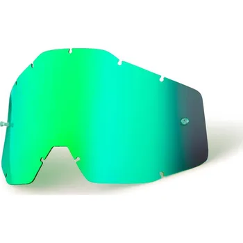 Motocyklové brýle 100percent náhradní plexi pro brýle 100% Accuri/Strata dětské zelené chrom, Anti-fog