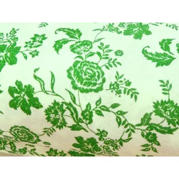 Mirtex Plátno HANA 120/213016-1-1 Růže zelená malá Chlupkal šíře 141cm Ceník: METRÁŽ: od 1 metrů