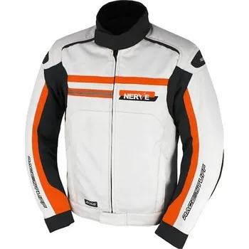 Moto bunda NERVE X66 krátká sportovní bunda na motorku, bílá, velikost XXL