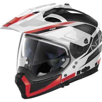 Motodoplněk Moto helma Nolan N70-2 X Earthquake N-Com Metal White 49, S