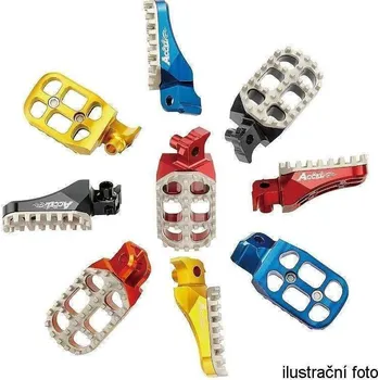 ACCEL stupačky KTM SX/SXF/EXC 02-15, HUSQVARNA, nastavitelná šířka, barva modrá, (sada 2 k