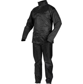 Moto kombinéza Nepromokavá kombinéza Rebelhorn Rain Black, černá kombinéza do deště, velikost 5XL