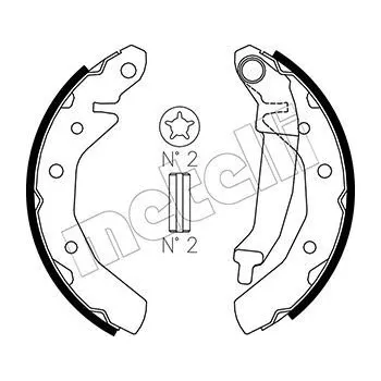 Brzdová čelist Sada brzdových čelistí METELLI 53-0046