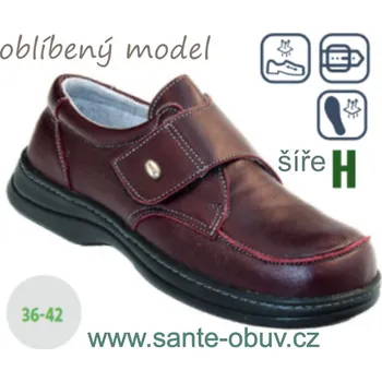 Dámská zdravotní obuv SANTÉ N/224/1L/31 VÍNOVÁ vych. obuv, vínová - 39