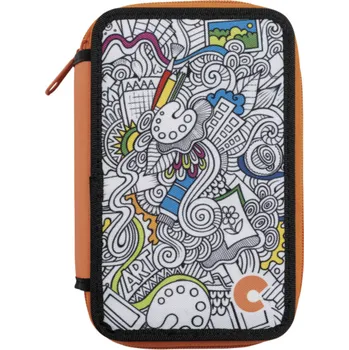 Penál Carioca penál Color 3 patrový vybavený Barva Fiorella: oranžová