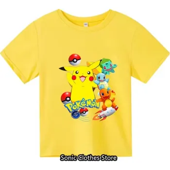 Dívčí tričko Pokémon Dětské pohodlné tričko "Pokémon" - 6 barevných variant Barva: Žlutá, Velikost: 13-14 let/160