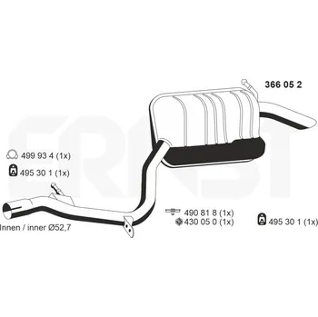 Tlumič výfuku Zadní tlumič výfuku ERNST 366052