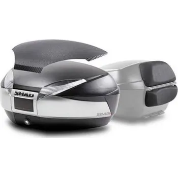 Motodoplněk Shad Vrchní kufr na motorku SH48 Nový titan with backrest, carbon cover and PREMIUN SMART