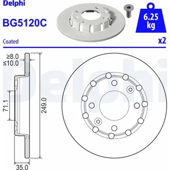 Brzdový kotouč Brzdový kotouč DELPHI BG5120C