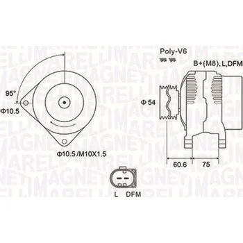 Alternátor Generátor MAGNETI MARELLI 063731757010