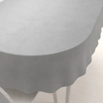 ubrus Sametový oválný ubrus Velvet Premium SVP-027 Světle šedý 50x100 cm