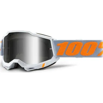 Motocyklové brýle 100percent 100% MX brýle ACCURI 2 brýle Speedco, zrcadlové stříbrné plexi