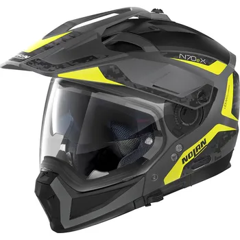 Motodoplněk Moto helma Nolan N70-2 X Torpedo N-Com Flat Lava Grey 43, L