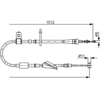 Brzdový systém Tažné lanko, parkovací brzda BOSCH 1 987 482 176