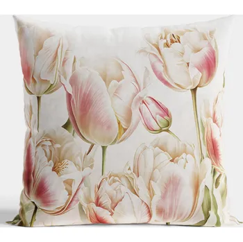 Polštář Dekorační polštář TULIPÁNY II. 40x40 cm Mybesthome Varianta: Povlak na polštář s výplní, 40x40 cm