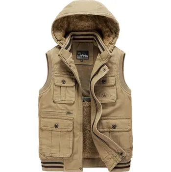 Pánský zimní kabát Pánská vesta DIMU242 Barva: Khaki, Velikost: XL