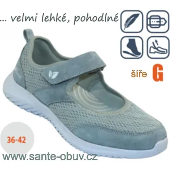 Dámská zdravotní obuv SANTÉ WD/MARY GREY vych. obuv šedá vel.36-42, šedá - 36