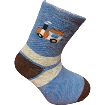 Pánské ponožky EMI ROSS Dětské termo ponožky motiv Mašinka vel. 25-30 Modrá světlá