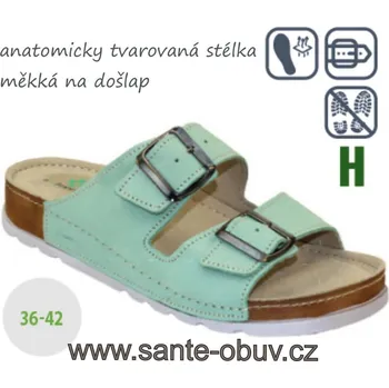 Dámská zdravotní obuv SANTÉ N/211/1/97/SP MENTOL pantofel vel.36-42, --- - 37