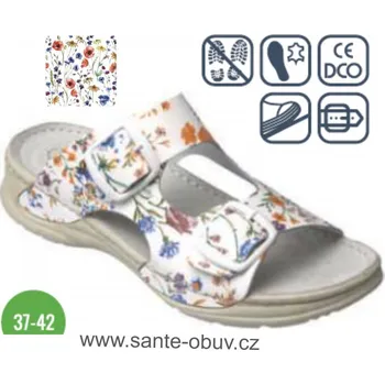 Dámská zdravotní obuv SANTÉ D/10/FLORA/SP BÍLÁ zdravotní PRACOVNÍ pantofel , --- - 40
