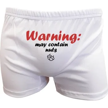 Trenýrky Trenýrky s potiskem Warning - May contain nuts pánské