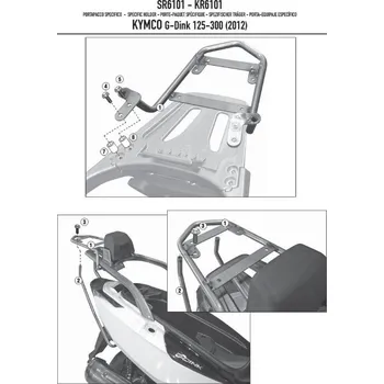 Nosič na motocykl a skútr Kappa KR6101 Nosič zadního kufru kufry MONOLOCK KYMCO G Dink 125 300 (12-17)