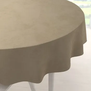 ubrus Sametový kulatý ubrus Velvet Premium SVP-026 Kávově béžový Ø 110 cm