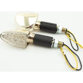 Osvětlení pro motocykl HSM LED blinkry Arrow na motorku dlouhé, čiré sklo, M10, titan